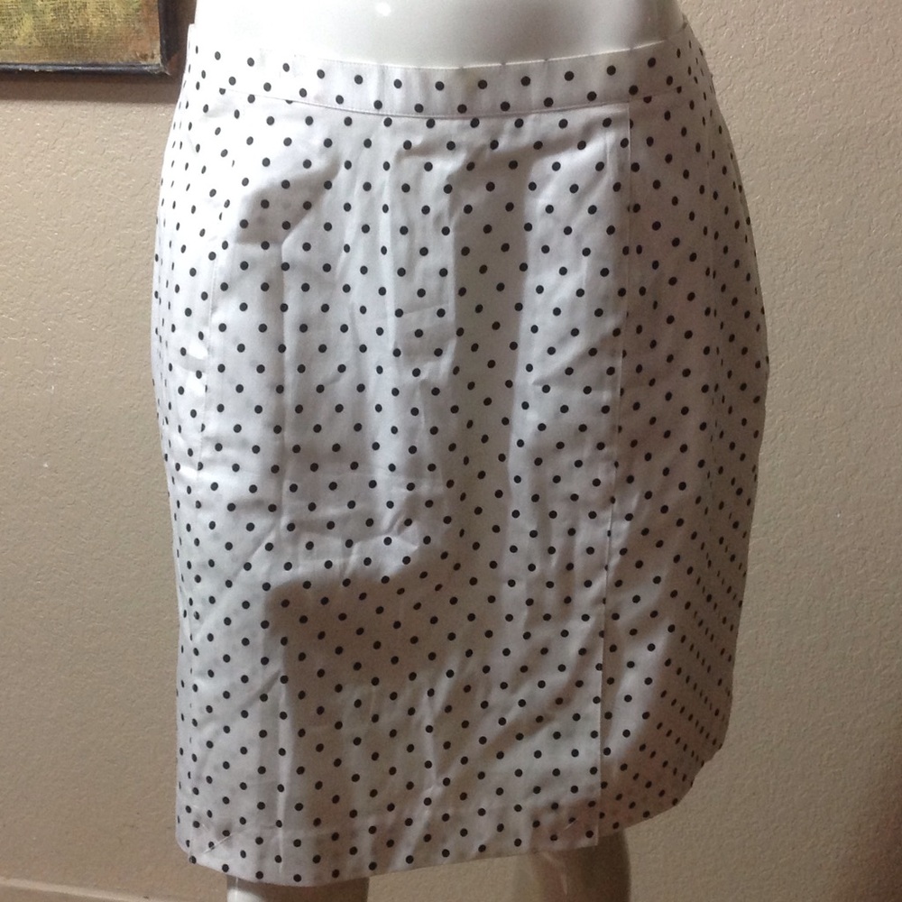 Ralph Lauren White and Black Polka Dot Skirt